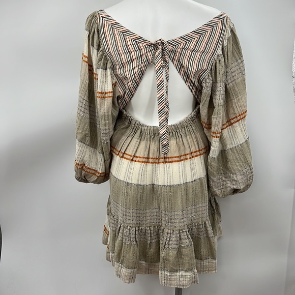 Free People open back large striped peasant dress - Picture 6 of 6
